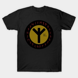 Yellow Elhaz Futhark Rune Symbol T-Shirt